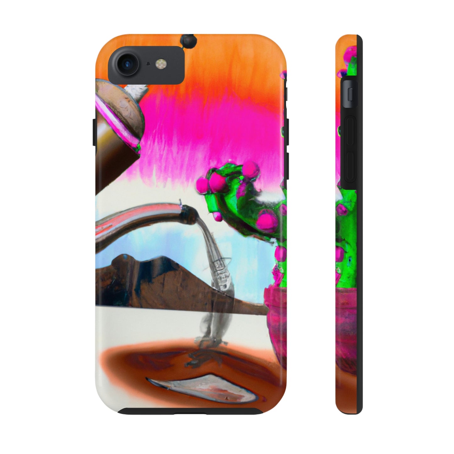 „Ein unangenehmer koffeinhaltiger Moment: Die Geschichte eines Bots und eines Kaktus“ – The Alien Tough Phone Cases