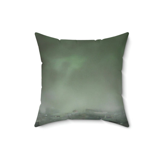 "Conundrum in the Ruins" - The Alien Square Pillow