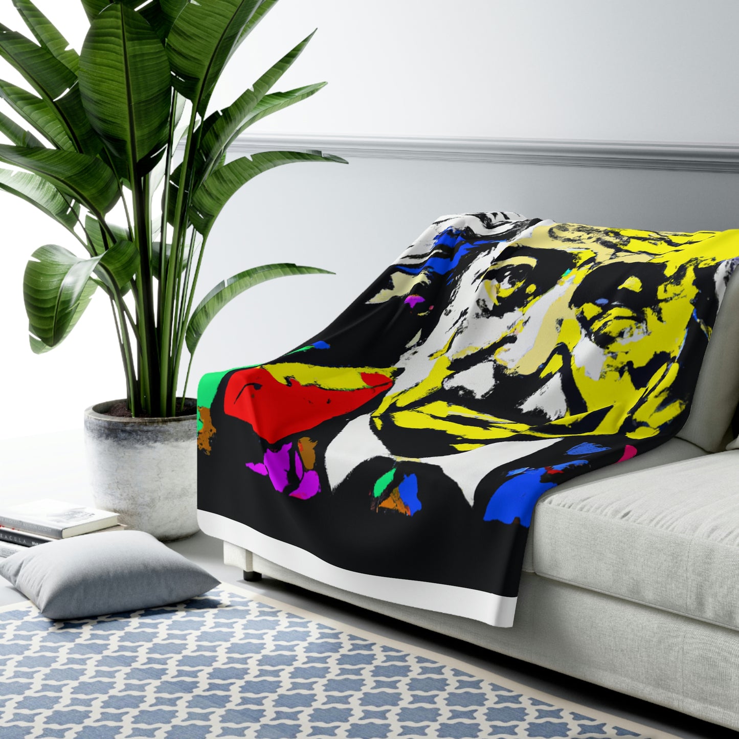 "Albert Einstein: A Pop Art Portrait" - The Alien Sherpa Fleece Blanket