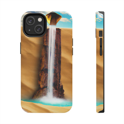 "Einsamer Wasserfall in einer trostlosen Wüste" - Die Alien Tough Phone Cases