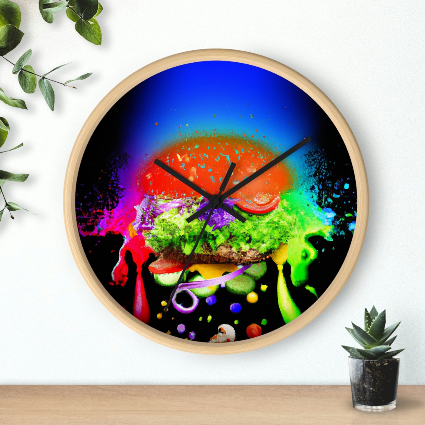 "Burger Rainbow" - The Alien Wall Clock