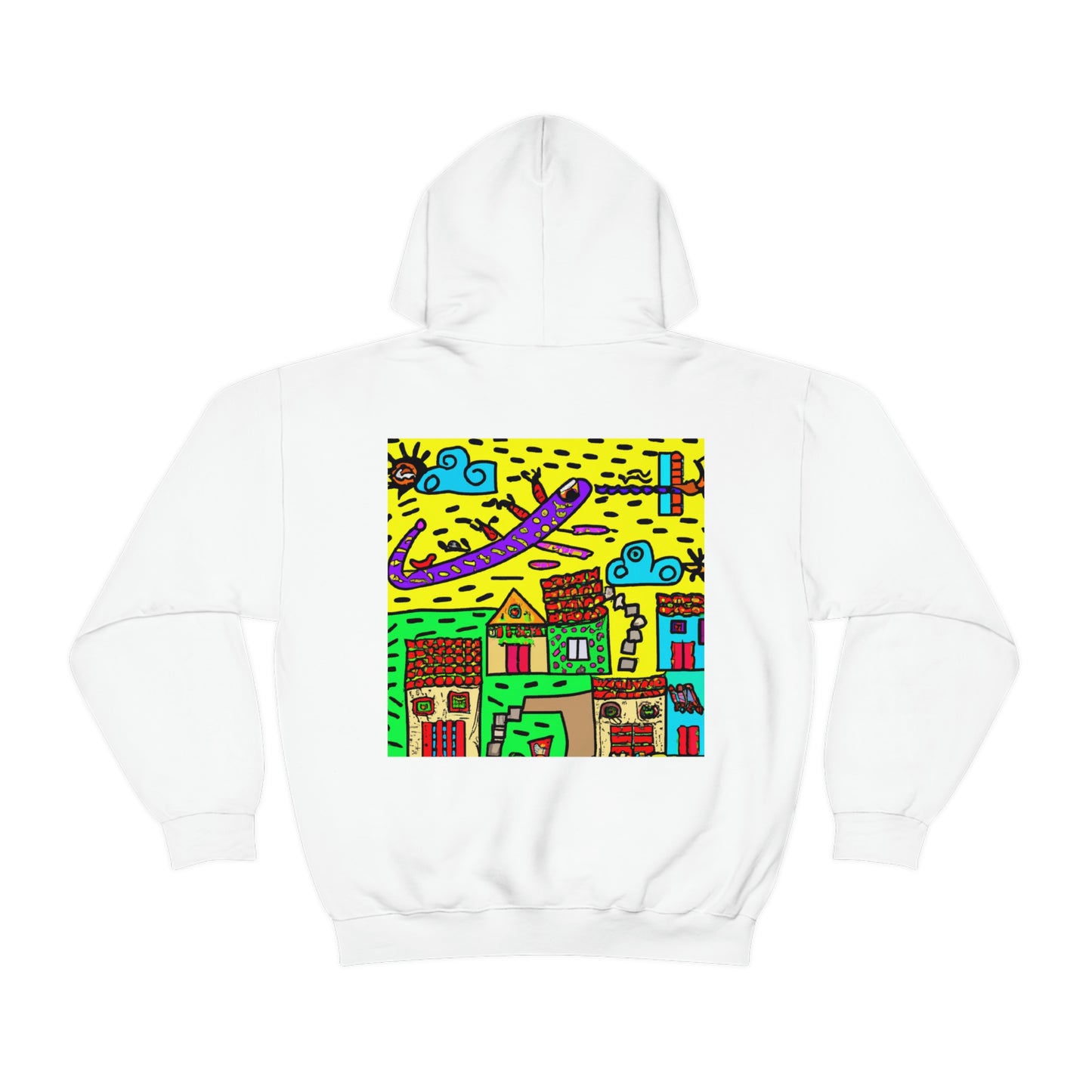 "A Slumbering Village of the Soaring Dragon" - La sudadera con capucha extraterrestre unisex