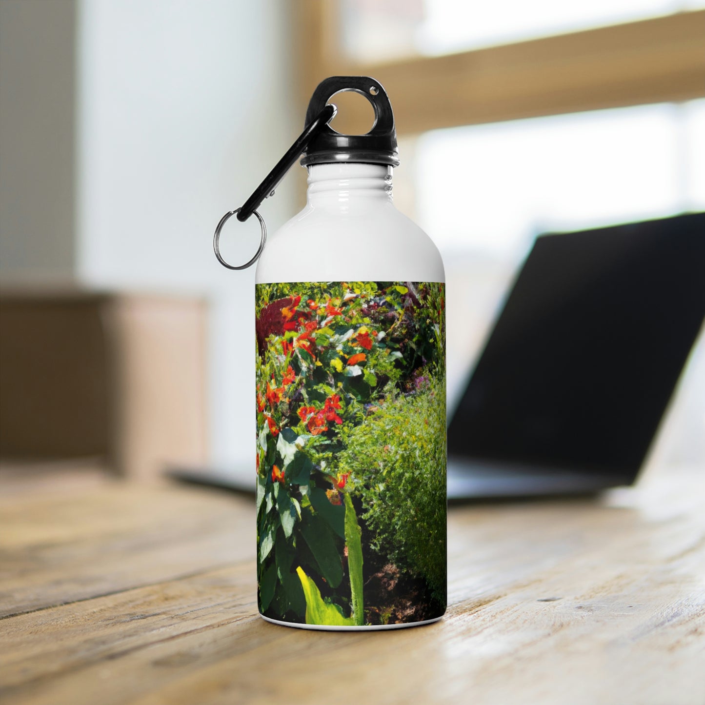 "Garden of Colorful Radiance" - The Alien Stainless Steel Water Bottle