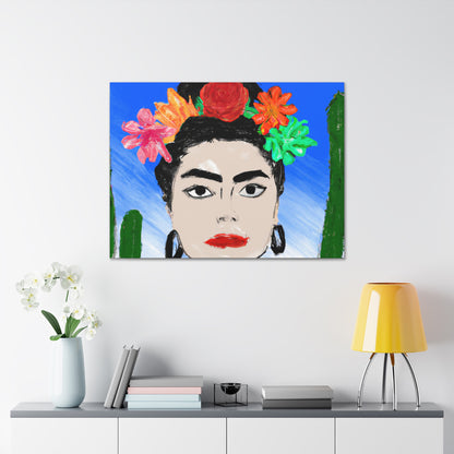 „Feurige Frida: Eine mexikanische Ikone mit farbenfroher Kultur malen“ – The Alien Canva