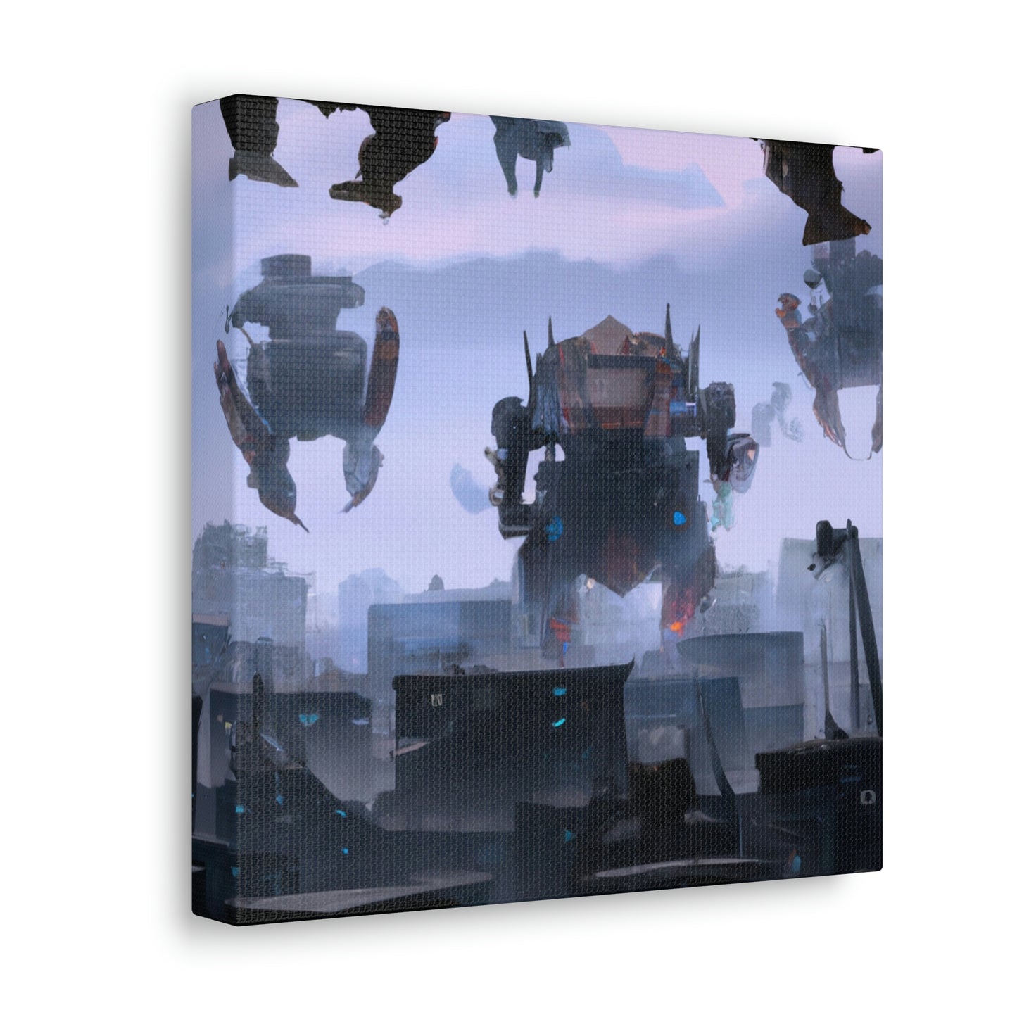 "Mech Mayhem: The Giant Robot City Showdown" - The Alien Canva