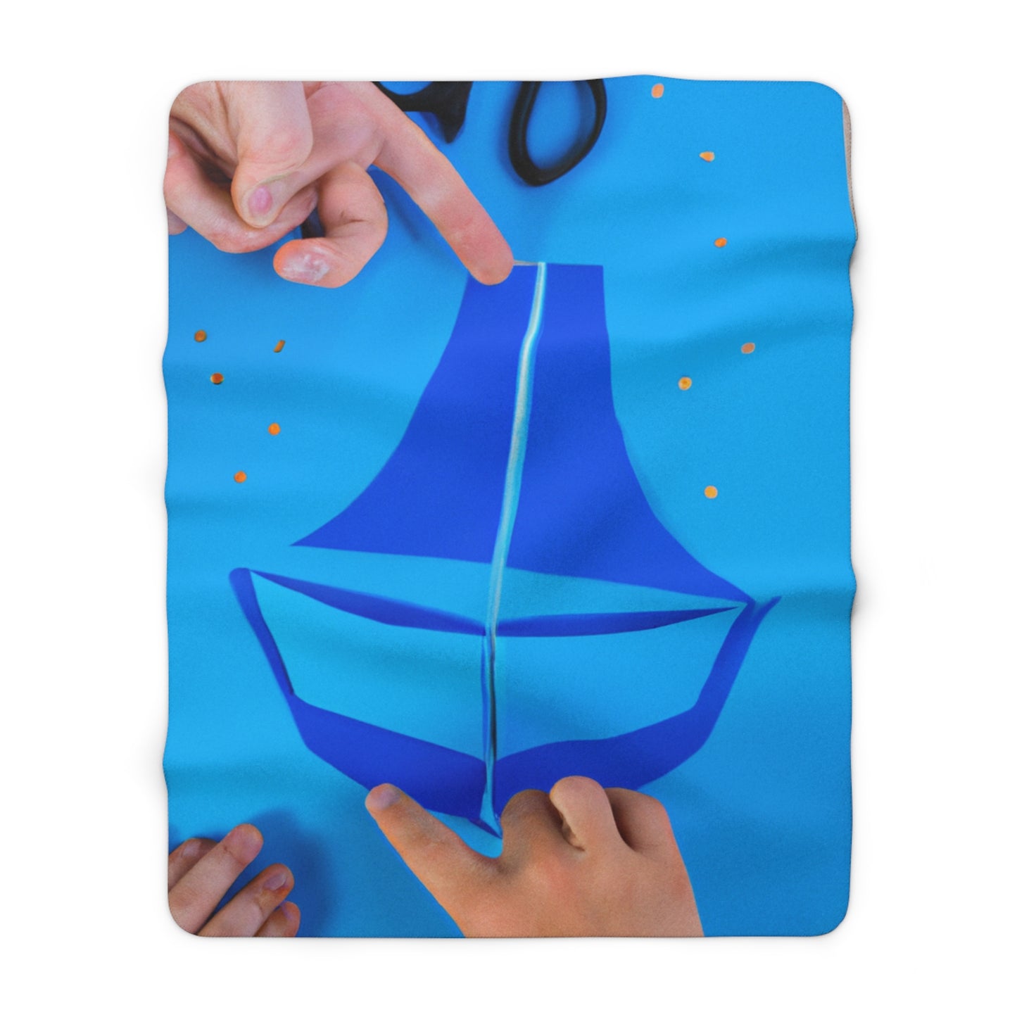 two small circles out of yellow construction paper to serve as the sun

A Journey to the Sun: Crafting a Blue Boat and Two Sailors - The Alien Sherpa Fleece Blanket