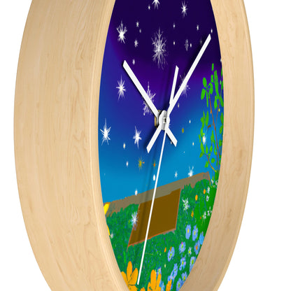 "Un jardín celestial de color" - El reloj de pared alienígena