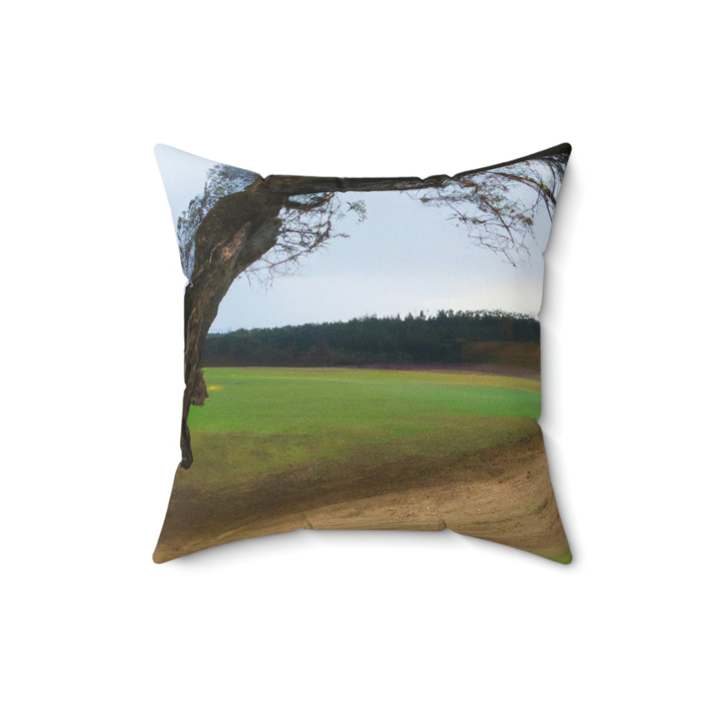 "A Shadow in the Meadow: The Last Standing Tree" - The Alien Square Pillow