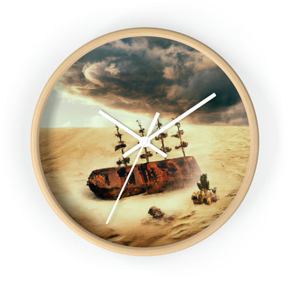 "Lost at Sea: Stranded On A Stormy Desert Island" - El reloj de pared alienígena