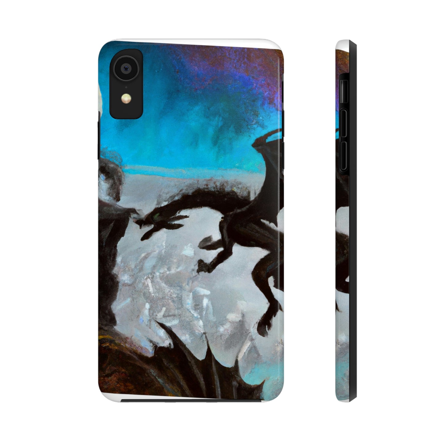 „Clash of Fire and Steel on the Moonlit Cliff“ – The Alien Tough Phone Cases