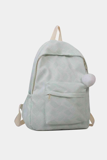 Bedruckter großer Rucksack aus Polyester (Flauschiger Ball im Lieferumfang enthalten)