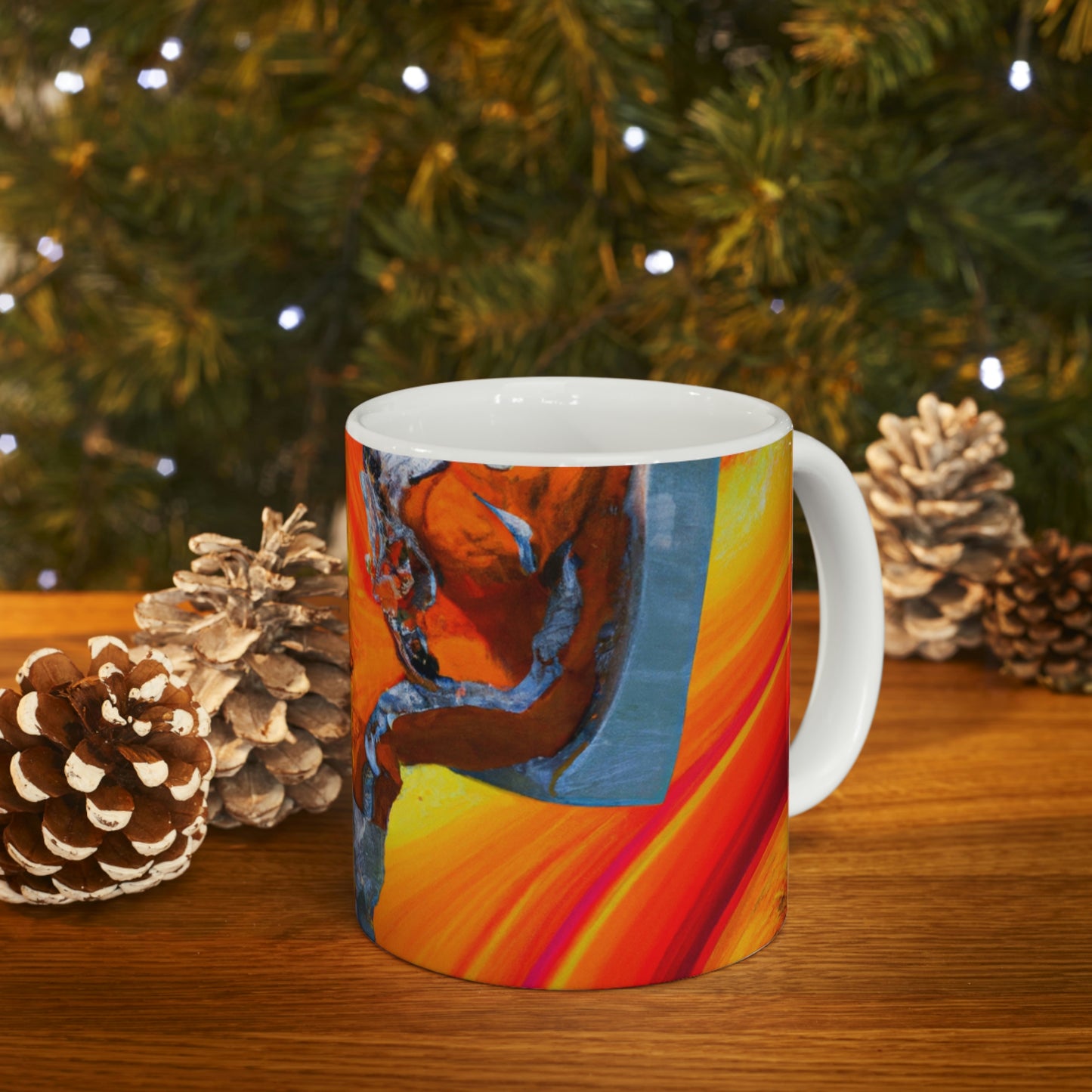 "Journeying in the Burning Orange Galaxy" - The Alien Ceramic Mug 11 oz