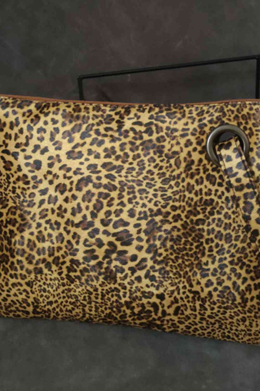 Clutch aus PU-Leder mit Leopardenmuster