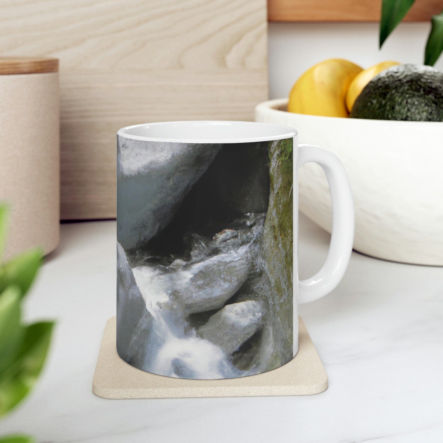 "Canyon Chaos: The Rockslide Race" - The Alien Ceramic Mug 11 oz