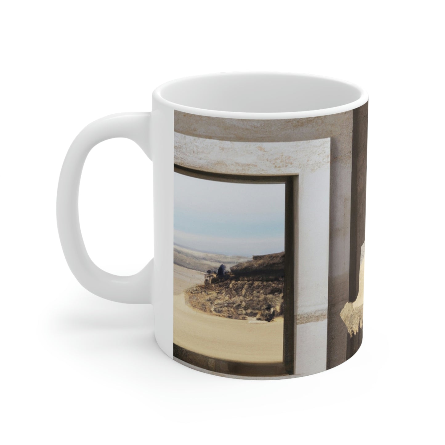 "Lost in the Sands: Discovering the Ancient Temple" - Taza de cerámica The Alien 11 oz