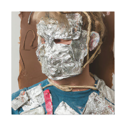 "Metallic Reflections: Unexpected Materials in Self-Portraiture" - Canvas