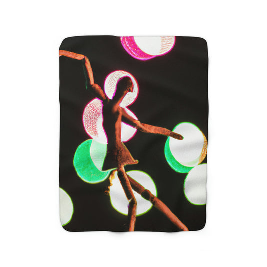 "Dancing in a Starry Shower". - The Alien Sherpa Fleece Blanket