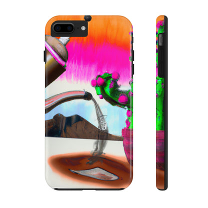 "An Awkward Caffeinated Moment: The Tale of a Bot and a Cactus" - The Alien Tough Phone Cases