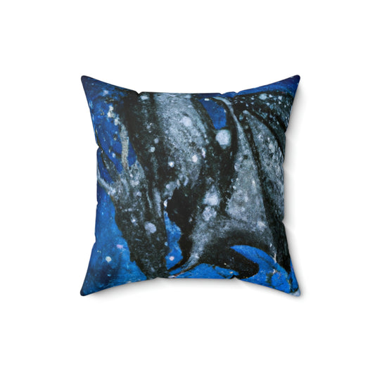 "Frosted Moonlight Dragon" - The Alien Square Pillow