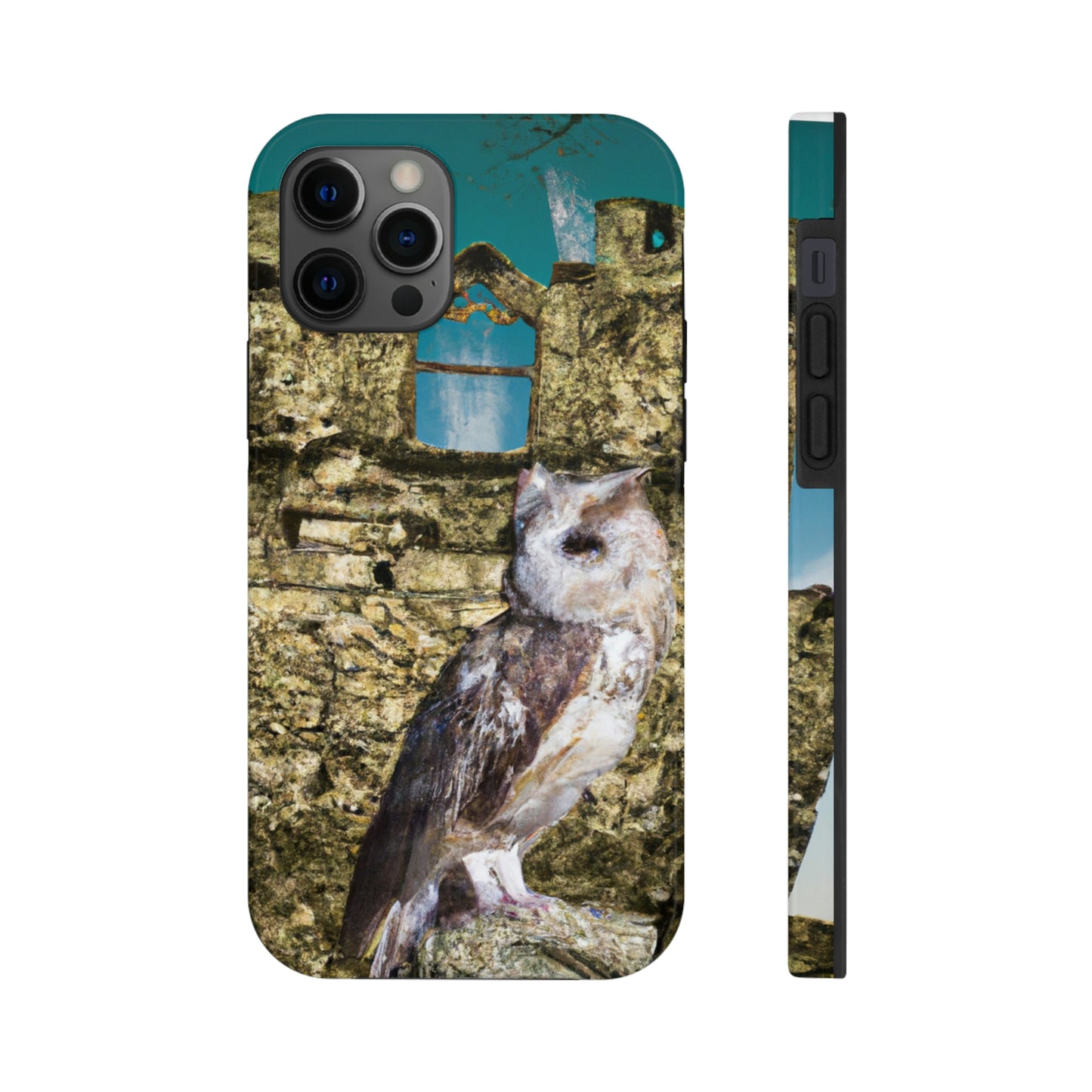 "A Sentinal Among Ruins: An Unstirred Owl's Perch" - Die Alien Tough Phone Cases