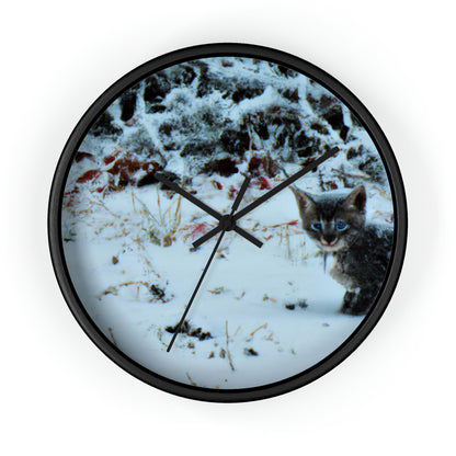 "Brave Kitten in the Frozen Storm" - The Alien Wall Clock