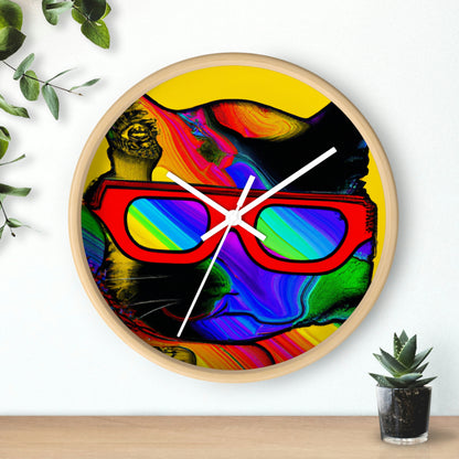 "Gato genial con gafas de sol" - El reloj de pared alienígena