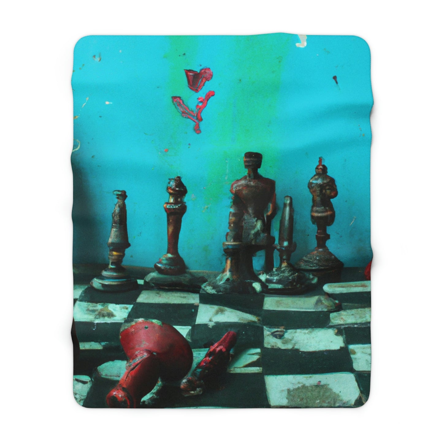 "A Forgotten Chess Set: Ready for a New Match" - The Alien Sherpa Fleece Blanket