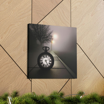 "El reloj solitario en Foggy Lane" - The Alien Canva