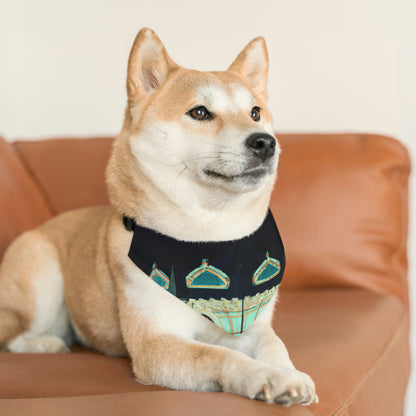 "Un carrusel solitario bajo estrellas brillantes" - El collar de bandana para mascotas alienígenas