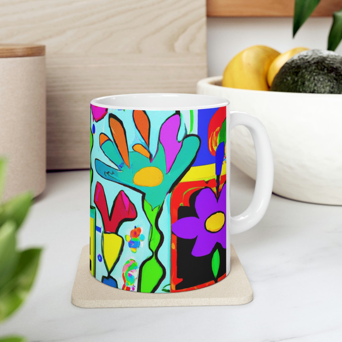 "A Mystical Garden of Rainbow Petals" - The Alien Ceramic Mug 11 oz