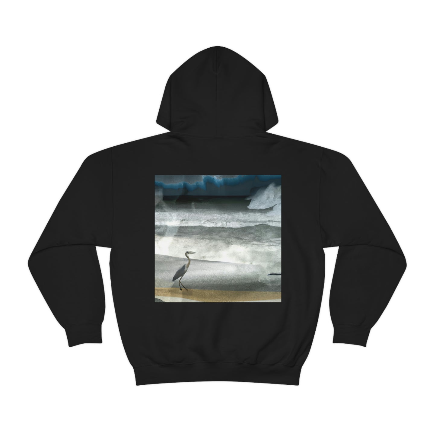 „Ein Meer des Aufruhrs: Die Unruhe eines Reihers“ . - Der Alien-Unisex-Hoodie