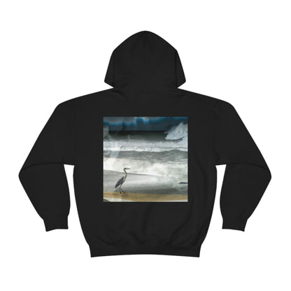 „Ein Meer des Aufruhrs: Die Unruhe eines Reihers“ . - Der Alien-Unisex-Hoodie