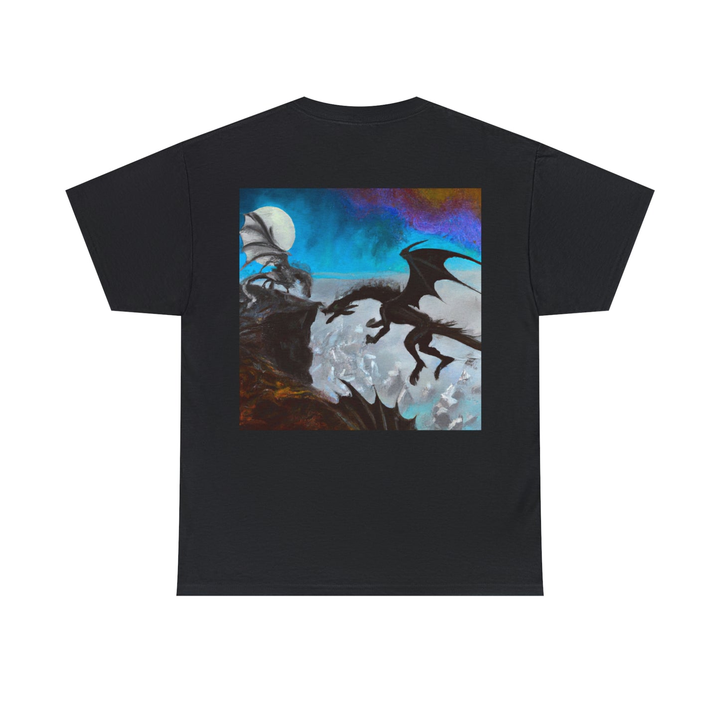 "Clash of Fire and Steel on the Moonlit Cliff" - The Alien T-shirt