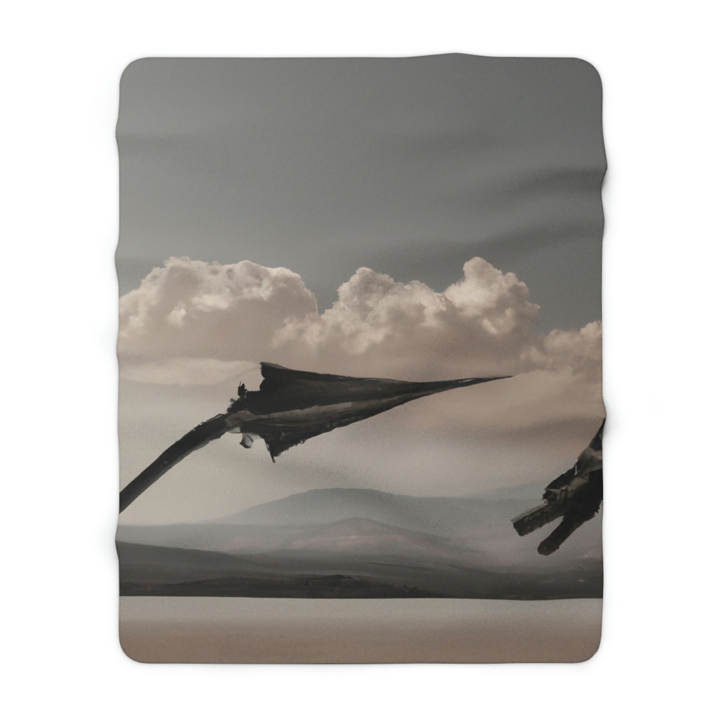 "A Warrior's Last Stand: The Battle Against the Metal Dragon" - The Alien Sherpa Fleece Blanket