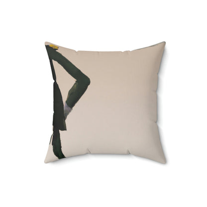 "Courage Against Despair: A Soldier's Triumph" - The Alien Square Pillow