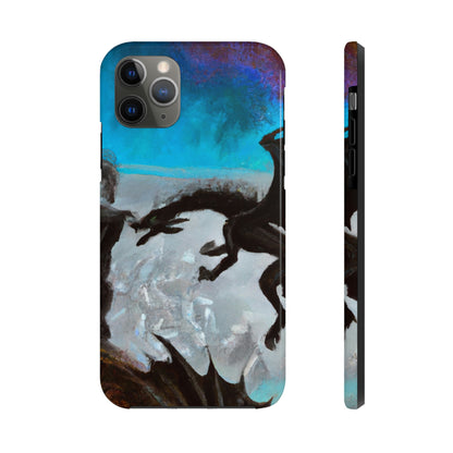 "Clash of Fire and Steel on the Moonlit Cliff" - The Alien Tough Phone Cases