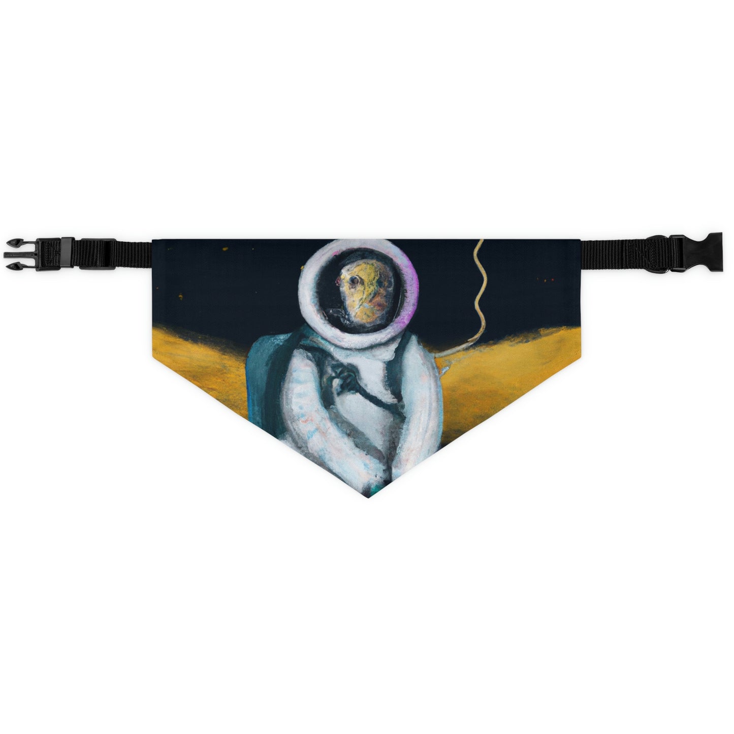 "Alone in the Dark: A Solitary Astronaut's Survival" - The Alien Pet Bandana Collar