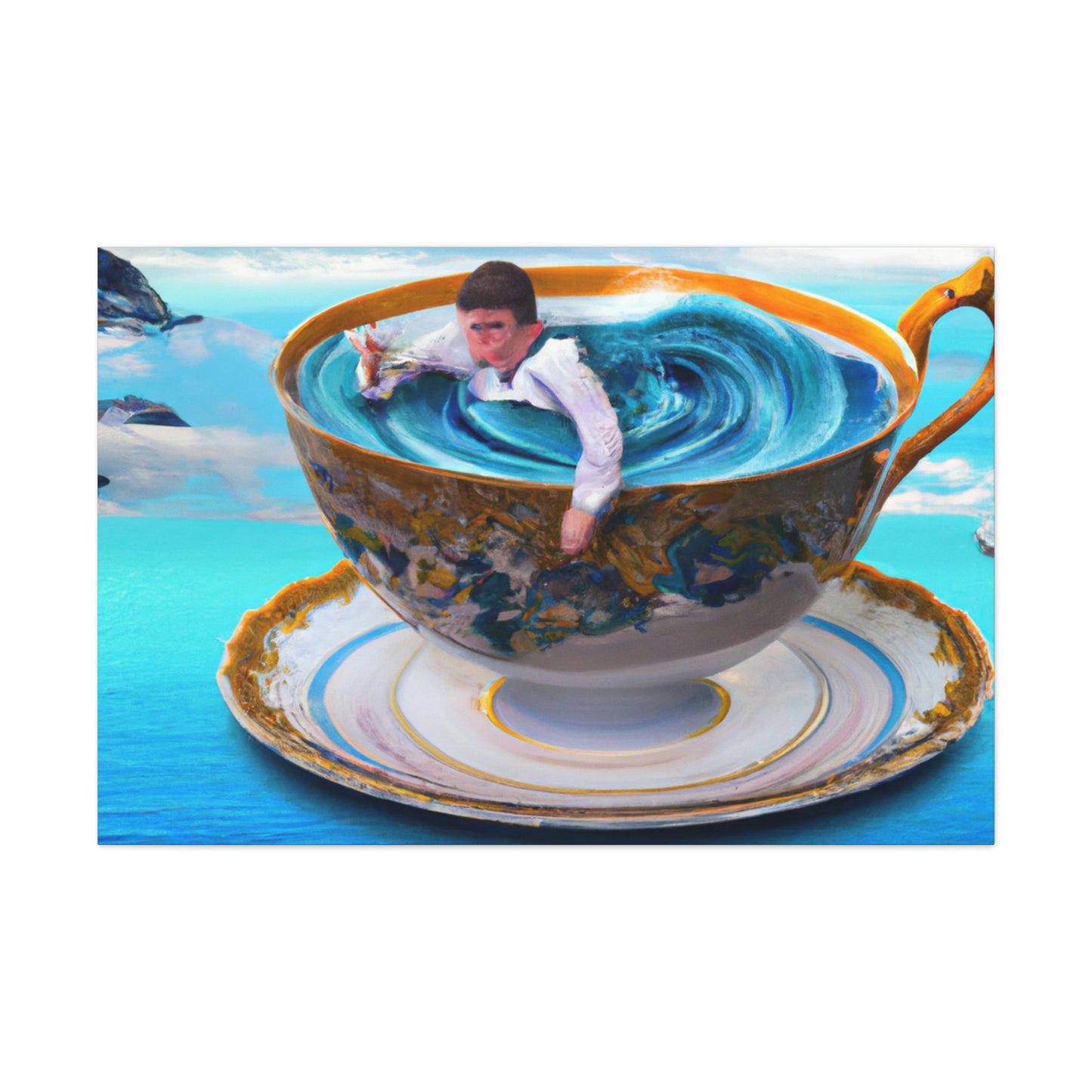 "Adrift in a China Cup: The Story of a Lost Child's Oceanic Adventure" - The Alien Canva