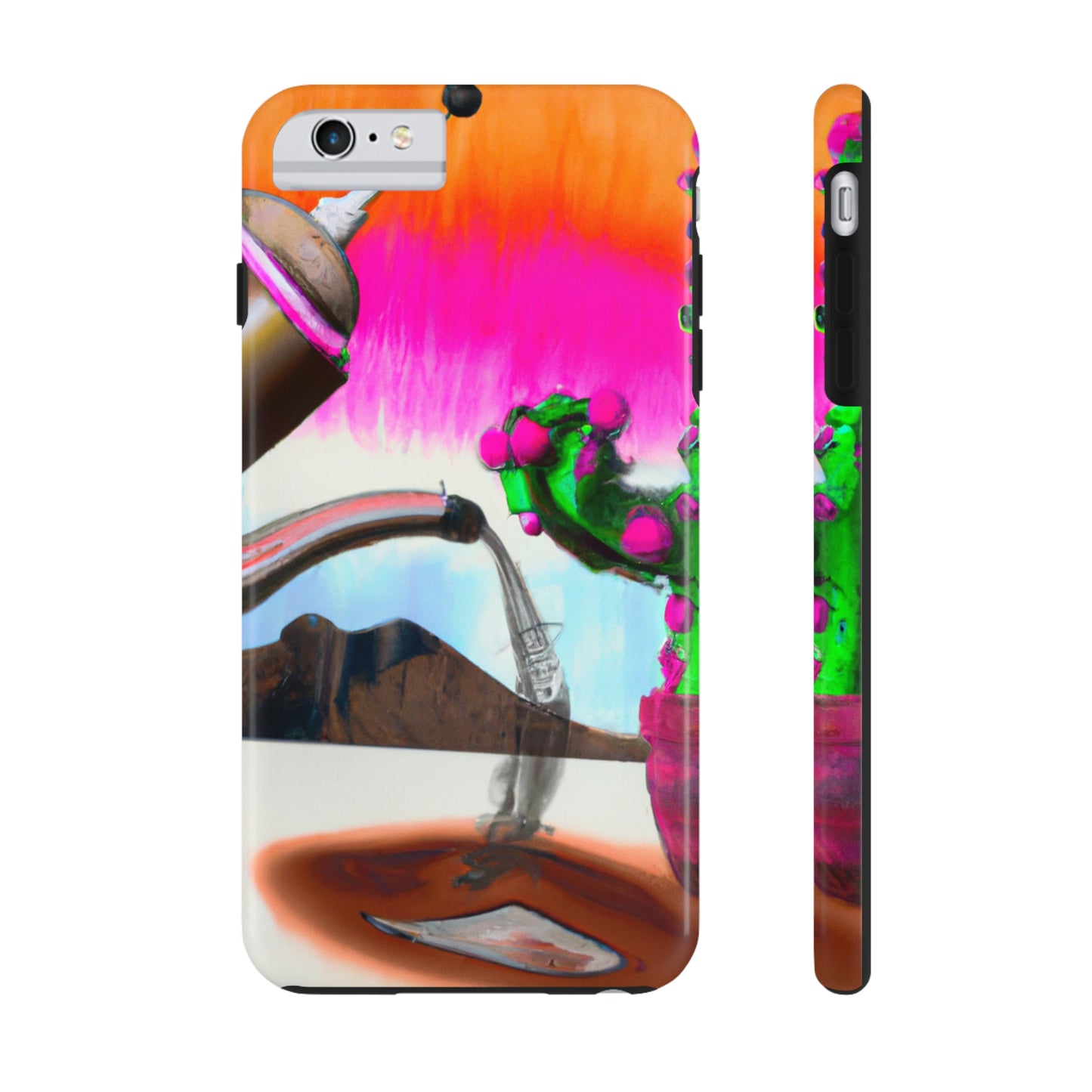 "An Awkward Caffeinated Moment: The Tale of a Bot and a Cactus" - The Alien Tough Phone Cases