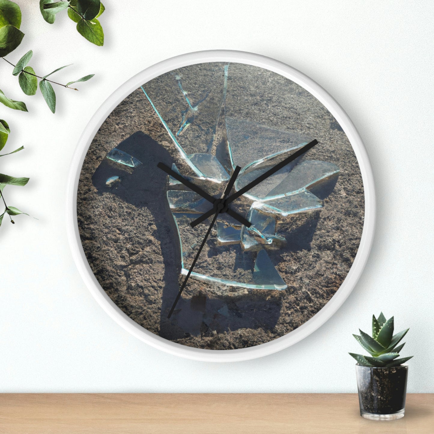 "Glimmer of Broken Glass" - The Alien Wall Clock