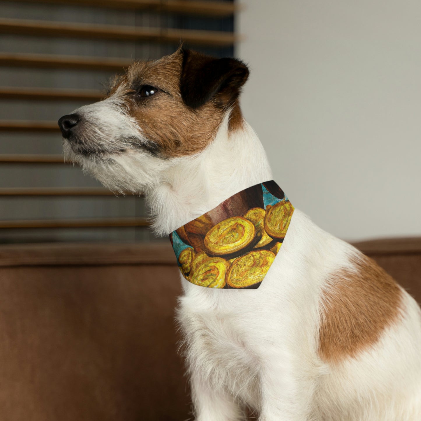 "Feline Fortune in a Foliage of Finances" - The Alien Pet Bandana Collar