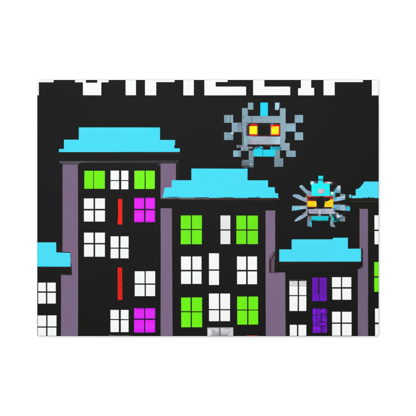 "City Defenders: Creative Space Invaders" - The Alien Canva