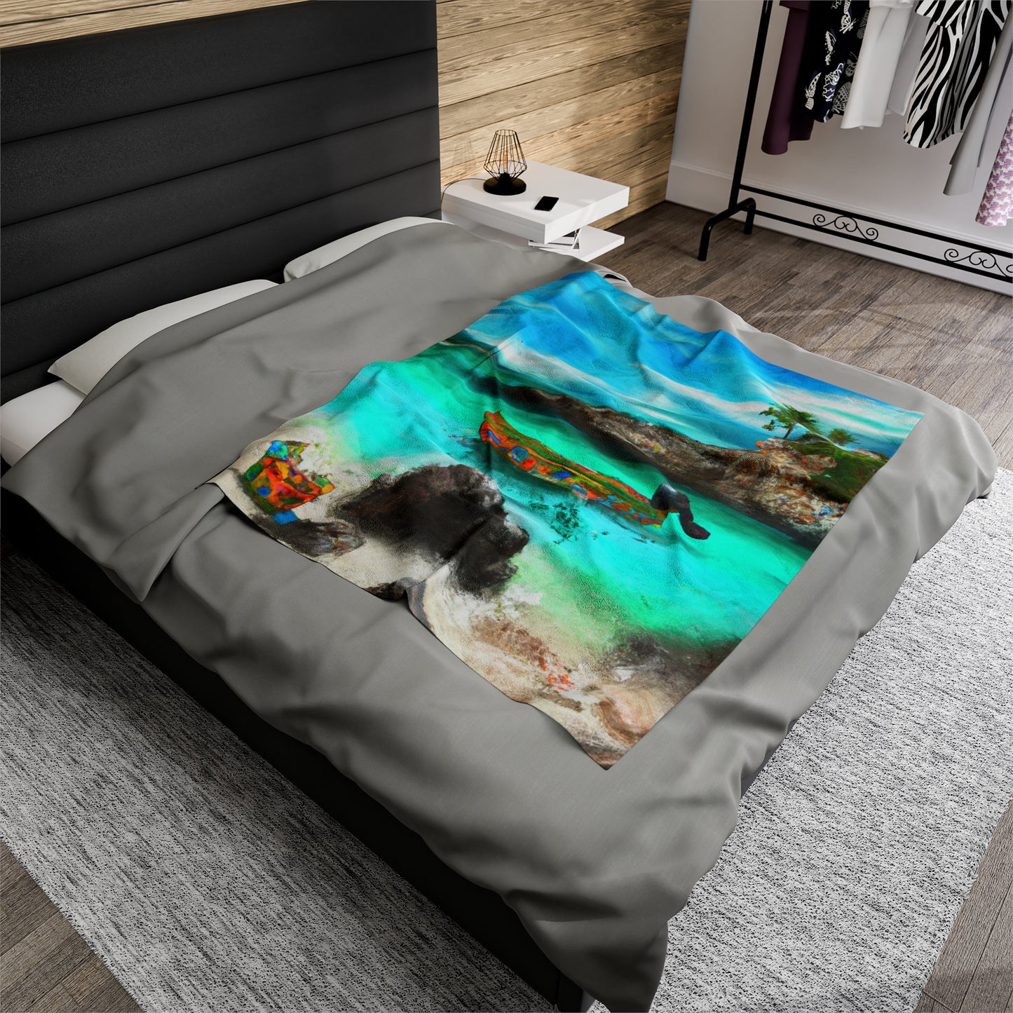 "Caribbean Fiesta on the Beach - A Digital Exploration of Mexican Culture" - The Alien Velveteen Plush Blanket