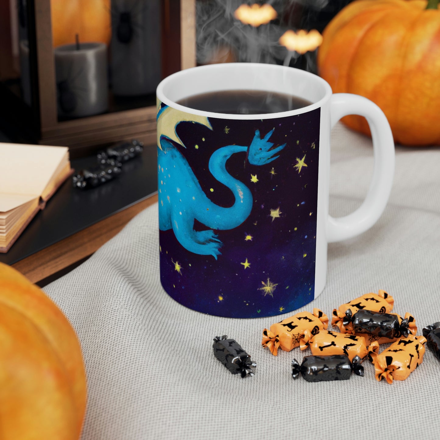 "Drifting Among the Stars: The Story of a Baby Dragon" - The Alien Ceramic Mug 11 oz