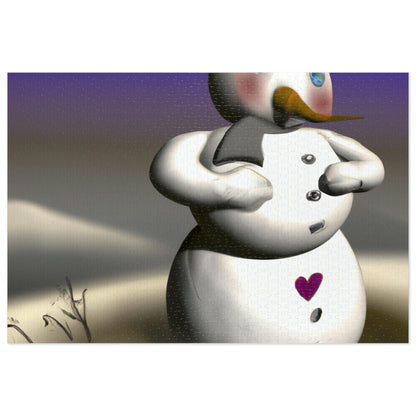 "Chilly But Hopeful: The Snowman's Quest For A Hug" - The Alien Jigsaw Puzzle