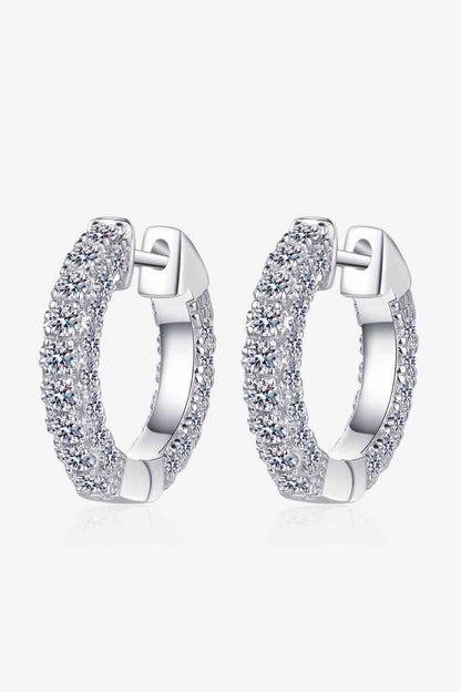 925 Sterling Silver Moissanite Huggie Earrings