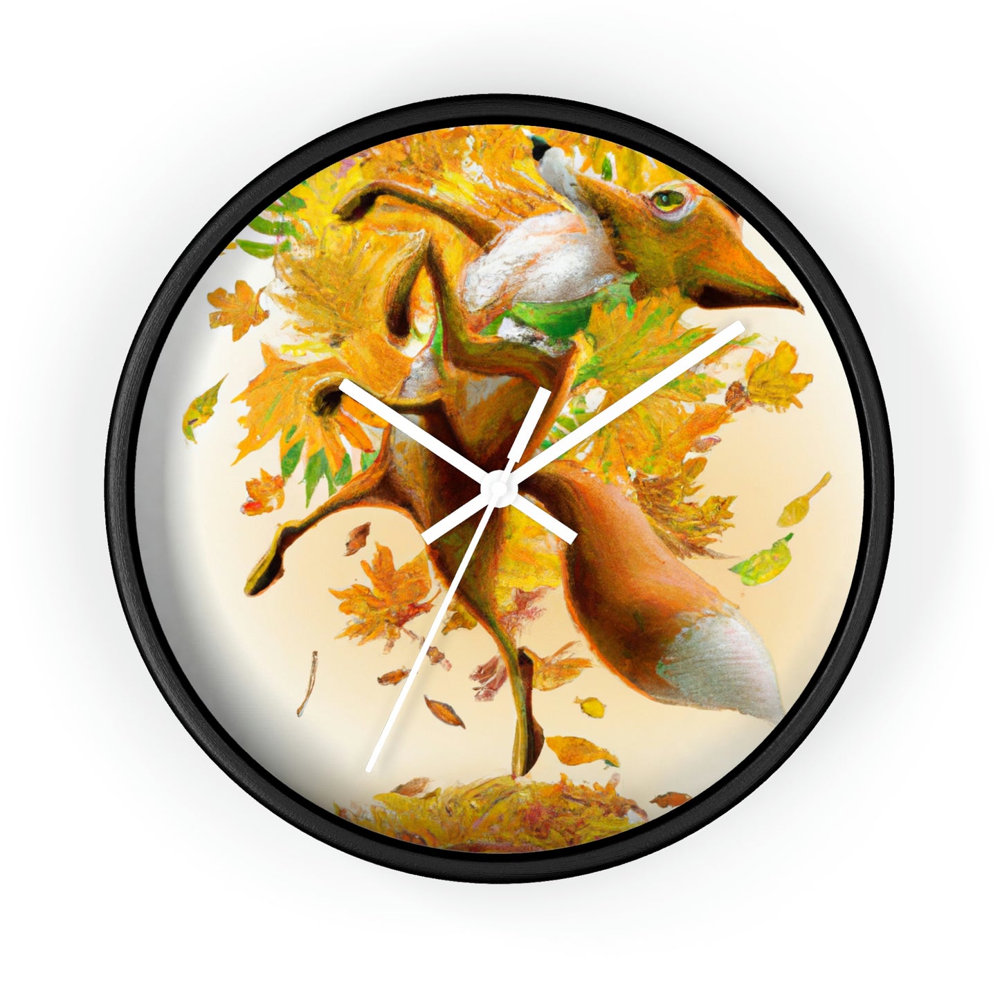 "Autumnal Adventure: A Fox's Mischief" - The Alien Wall Clock