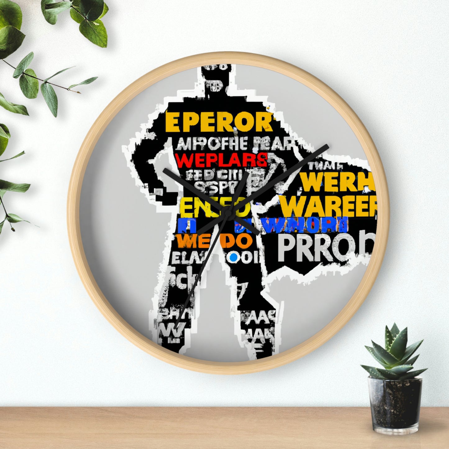 Superhéroe Word Pop Art - El reloj de pared alienígena