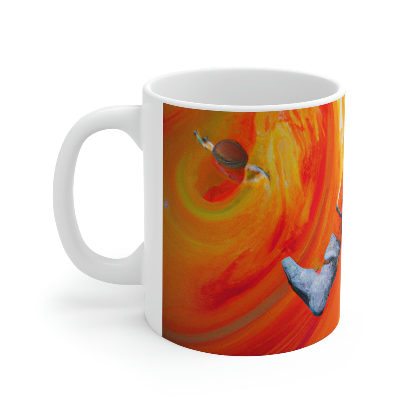 "Journeying in the Burning Orange Galaxy" - The Alien Ceramic Mug 11 oz