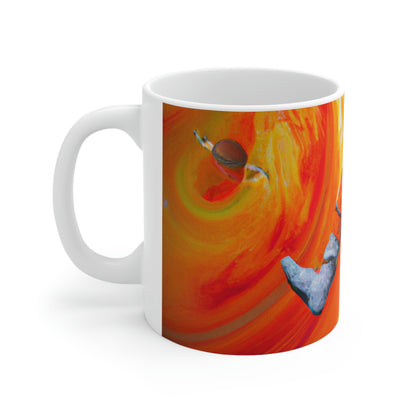 "Journeying in the Burning Orange Galaxy" - The Alien Ceramic Mug 11 oz